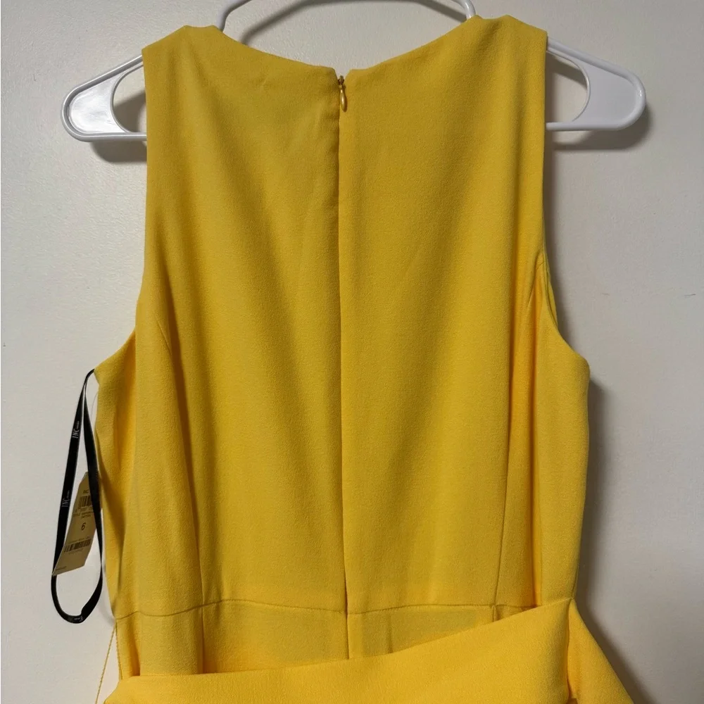 INC International Concepts Bright Yellow Tie-Waist Wide-Leg Jumpsuit - Picture 9 of 10